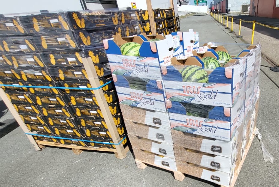 picture of palets delivered to a navy ship