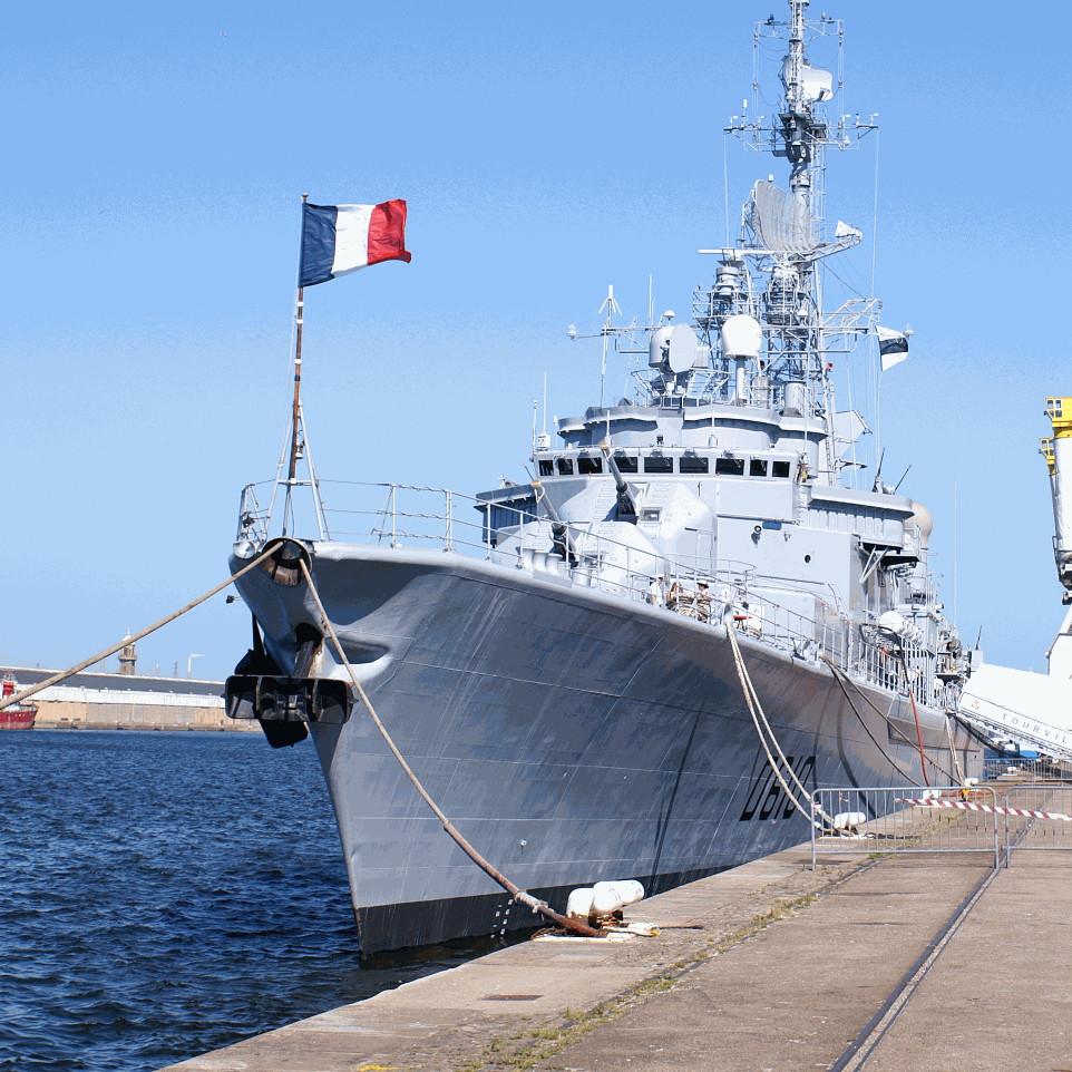 picture of a navy vessel at dock