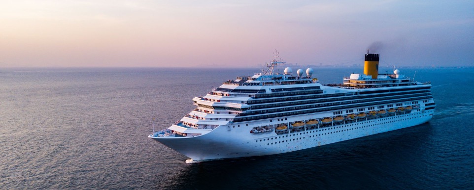 picture of a cruise ship at sea
