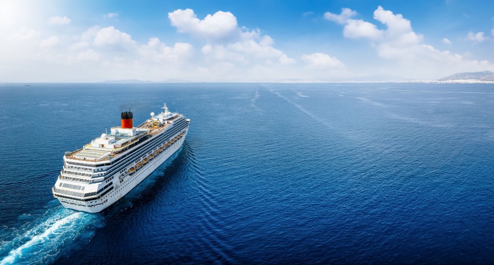 picture of a cruise ship at sea