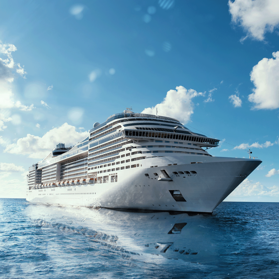picture of a cruise ship at sea